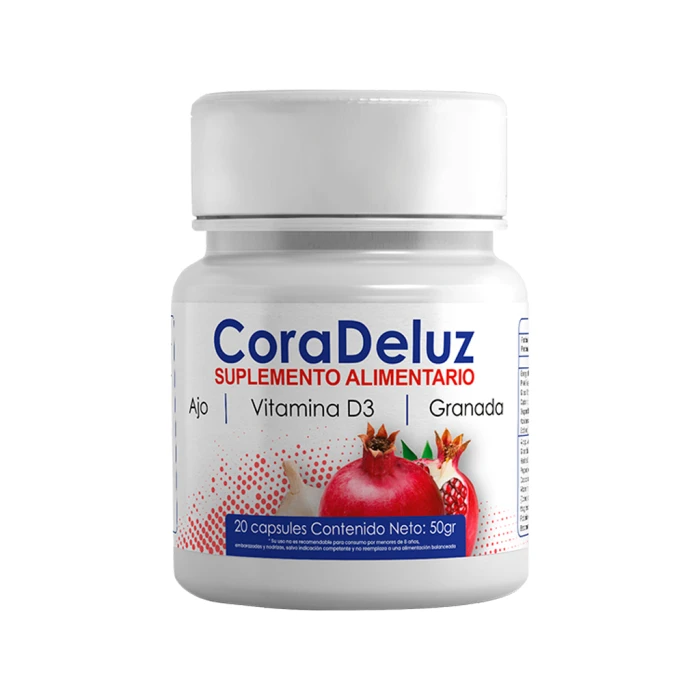 Coradeluz — cápsulas con ajo, granada y vitamina D3, comprar en Chile